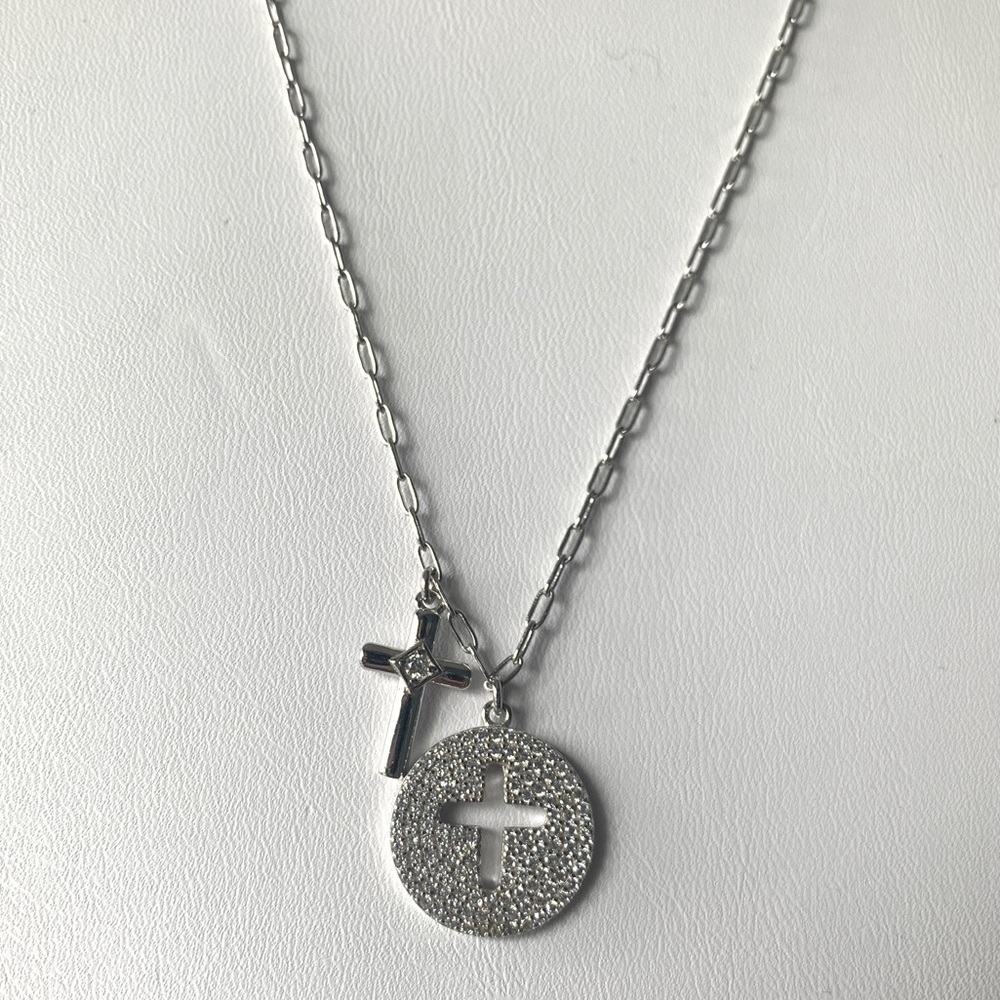 NWT 925 STERLING SILVER CROSS NECKLACE